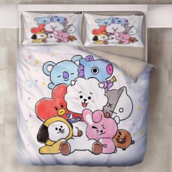 Bts Bt21 Tata Cooky Bangtan Boys 6 Duvet Cover Pillowcase