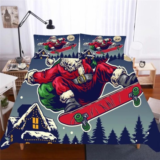 Christmas Santa Claus 1 Duvet Cover Quilt Cover Pillowcase Bedding