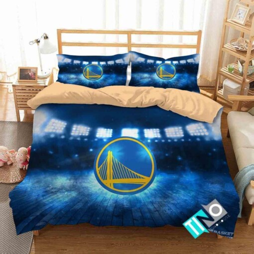 3d Nba Golden State Warriors Logo Bedding Set 1 Duvet