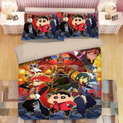 Crayon Shin Chan 4 Duvet Cover Pillowcase Bedding Sets Home Bedroom