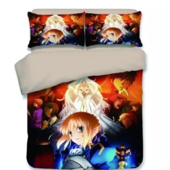 Fate Stay Night Fgo Saber 9 Duvet Cover Pillowcase Bedding