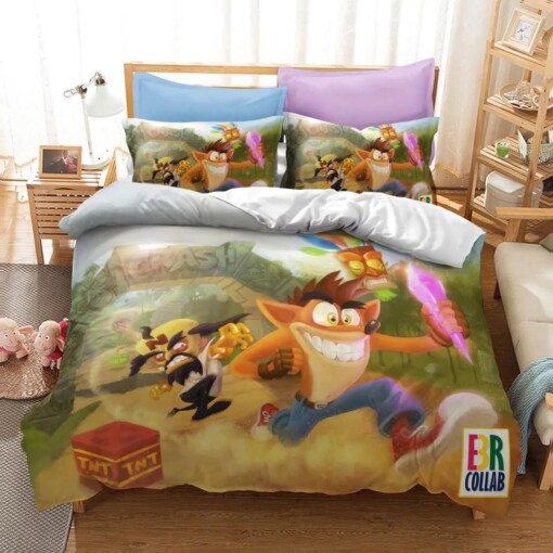 Crash Bandicoot 3 Warped 18 Duvet Cover Quilt Cover Pillowcase