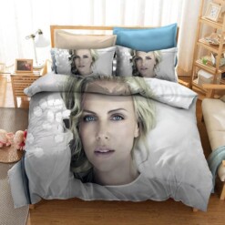 Charlize Theron 2 Duvet Cover Pillowcase Bedding Sets Home Decor