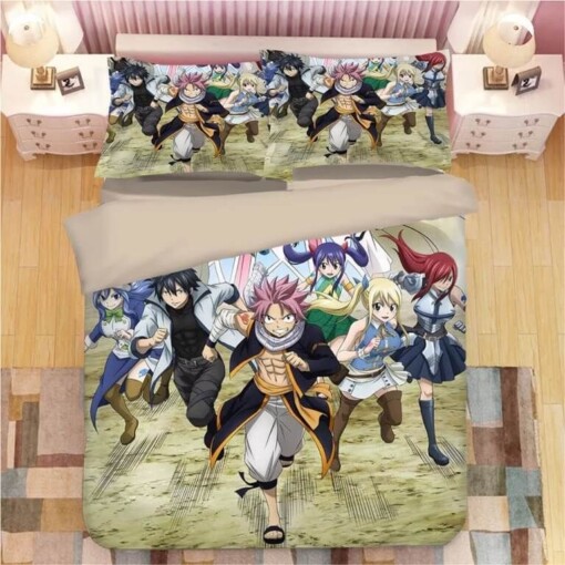 Fairy Tail 9 Duvet Cover Pillowcase Bedding Set Quilt Bed