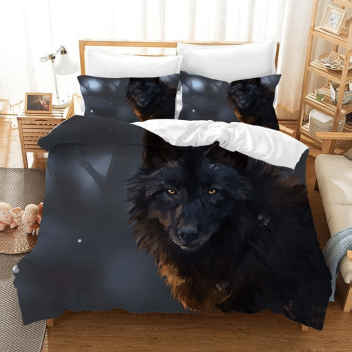 3d Dark Black Wolf Bedding Set Bedding Sets Duvet Cover