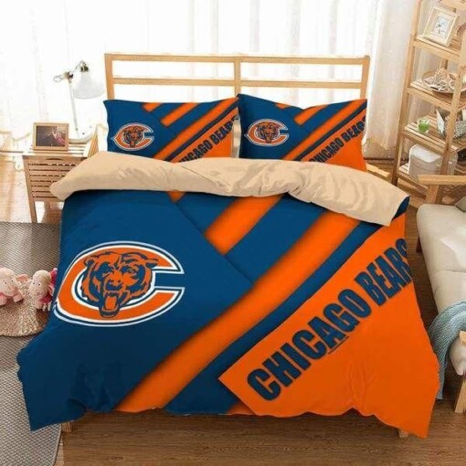3d Chicago Bears Iconic Logo Bedding Set Quilt Bed Sets