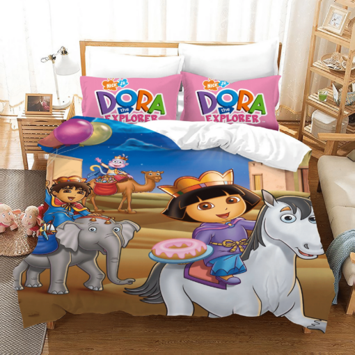 Dora The Explorer 11 Duvet Cover Quilt Cover Pillowcase Bedding