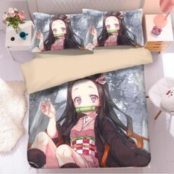 Demon Slayer Kimetsu No Yaiba 53 Duvet Cover Pillowcase Bedding