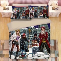 Fairy Tail 8 Duvet Cover Pillowcase Bedding Set Quilt Bed