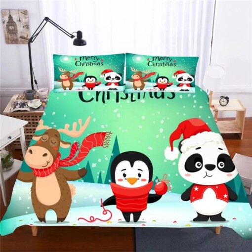 Christmas Santa Claus 5 Duvet Cover Quilt Cover Pillowcase Bedding