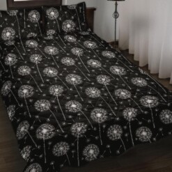 Dandelion Black Pattern Print Bedding Sets Quilt Quilt Bed Sets