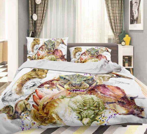 3d Color Dinosaurs Comfortable Bedding Set Bedding Sets Duvet Cover