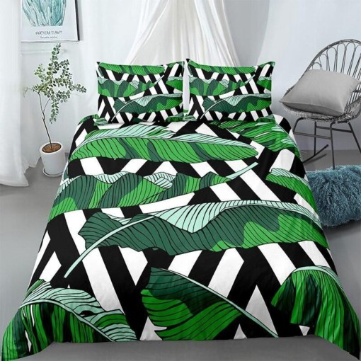 Banana Leaves In A Maze Duvet Cover Bedding Set