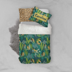 3d Golden Leopard Girl Jungle Bedding Set Bedding Sets Duvet