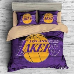 3d Los Angeles Lakers Logo Basketball Bedding Set 1 Duvet