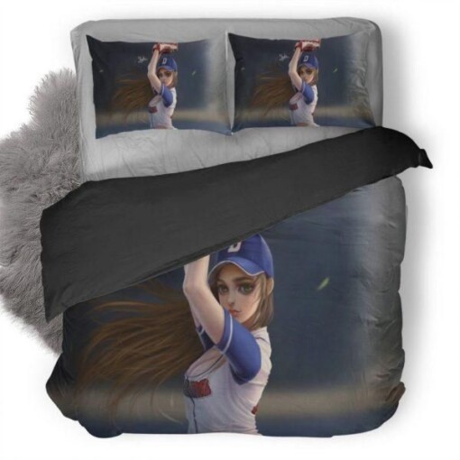 Baseball Girl 3 Duvet Cover Quilt Cover Pillowcase Bedding Sets