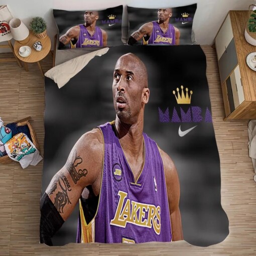 Basketball Lakers Kobe Bryant Black Mamba Basketball 16 Duvet Cover