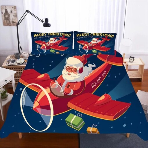 Christmas Santa Claus 2 Duvet Cover Quilt Cover Pillowcase Bedding