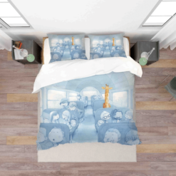 3d Blue Train Children Giraffe Bedding Set Bedding Sets Duvet