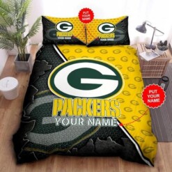 Custom Name Green Bay Packers Bedding Sets Custom Name Green