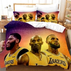 Basketball Lakers Kobe Davis James Basketball 9 Duvet Cover Pillowcase