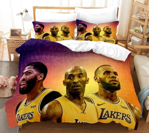 Basketball Lakers Kobe Davis James Basketball 9 Duvet Cover Pillowcase