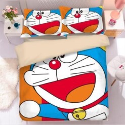 Doraemon 5 Duvet Cover Pillowcase Bedding Sets Home Bedroom Decor