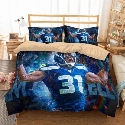 3d Kam Chancellor Seattle Seahawks Duvet Cover Bedding Set Quilt