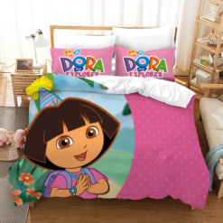 Dora The Explorer 3 Duvet Cover Quilt Cover Pillowcase Bedding