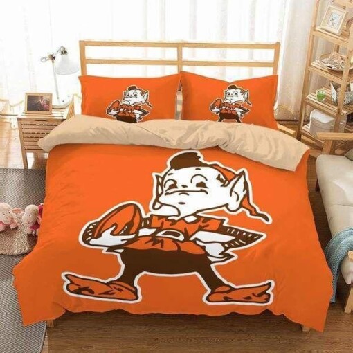 Cleveland Browns Logo With Iconic Colors Bedding Sets For Fans