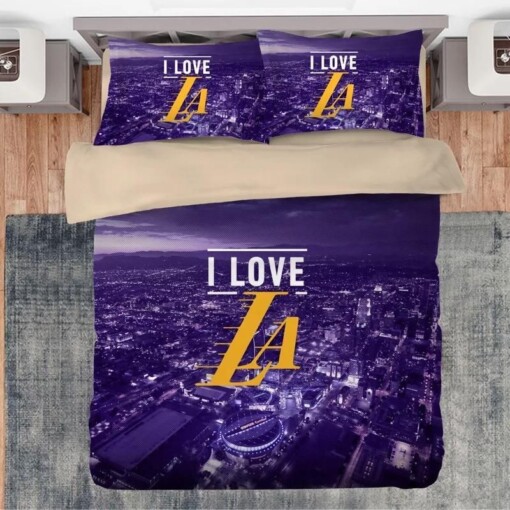 Basketball I Love La 21 Duvet Cover Pillowcase Bedding Sets