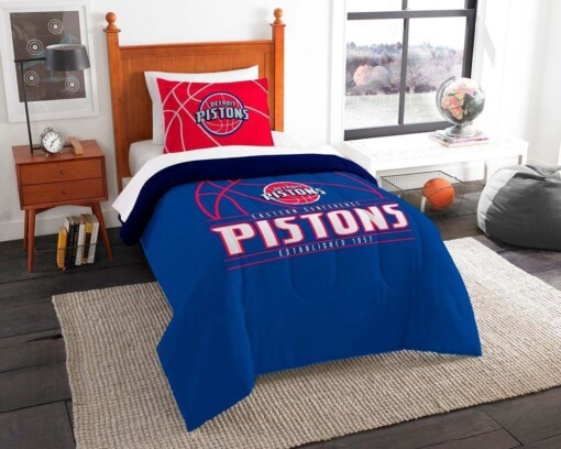 Detroit Pistons Bedding Set 1 Duvet Cover 038 2 Pillow