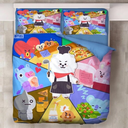 Bts Bt21 Tata Cooky Bangtan Boys 7 Duvet Cover Quilt