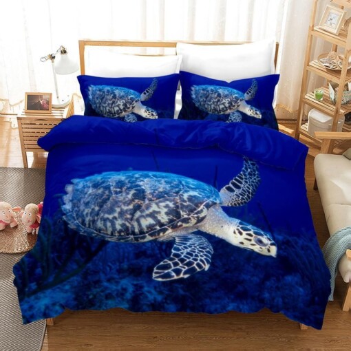3d Blue Sea Turtle Bedding Set Bedding Sets Duvet Cover