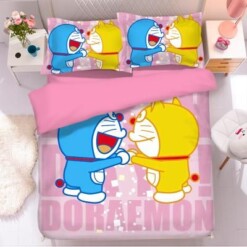 Doraemon 3 Duvet Cover Quilt Cover Pillowcase Bedding Sets Bed