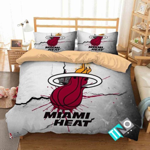 Nba Miami Heat 2 Logo 3d Duvet Cover Bedding Sets