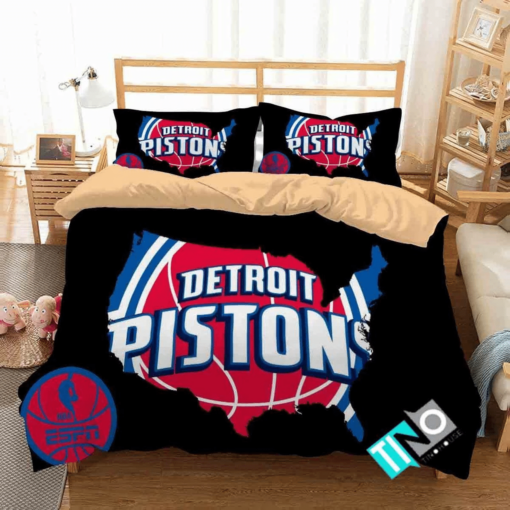 Nba Detroit Pistons 3 Logo 3d Duvet Cover Bedding Sets
