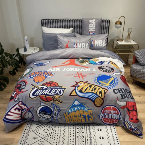 Nba Logo Luxury Air Jordan Type 01 Bedding Sets Quilt