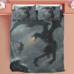 Skyrim Duvet Skyrim Dragon Bedding Sets Comfortable Gift Quilt Bed