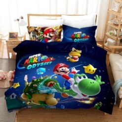 Super Smash Bros Ultimate Mario 23 Duvet Cover Pillowcase Bedding