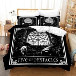 Tarot Five Of Pentacles 6 Duvet Cover Pillowcase Bedding Sets