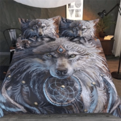 Wolf Tribal Style Bedding Sets Duvet Cover Bedroom Quilt Bed