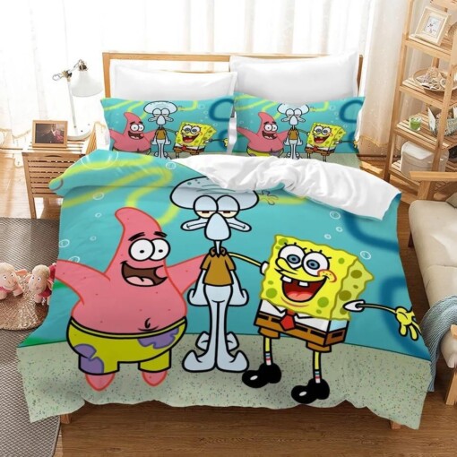 Spongebob Squarepants 6 Duvet Cover Pillowcase Bedding Sets Home Decor