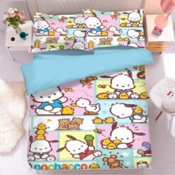 Pachacco Pochacco Pocha Pocha Chubby 1 Duvet Cover Pillowcase Bedding