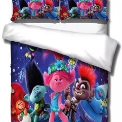 Trolls Poppy 2 Duvet Cover Pillowcase Bedding Sets Home Bedroom