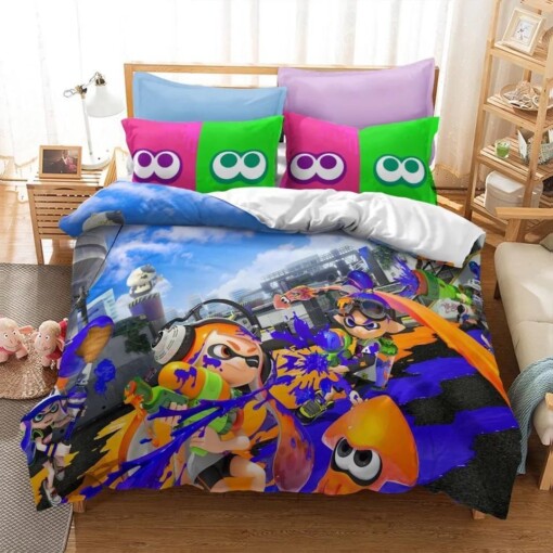 Splatoon 20 Duvet Cover Pillowcase Bedding Set Quilt Bed Sets