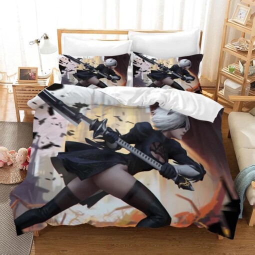 Nier Automata Yorha 2b 6 Duvet Cover Pillowcase Bedding Sets