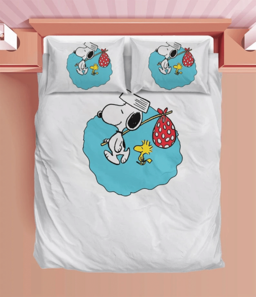 Snoopy Duvet Peanuts Bedding Sets Comfortable Gift Quilt Bed Sets