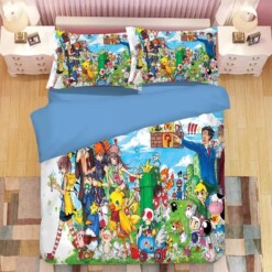 Super Mario Bros 6 Duvet Cover Quilt Cover Pillowcase Bedding