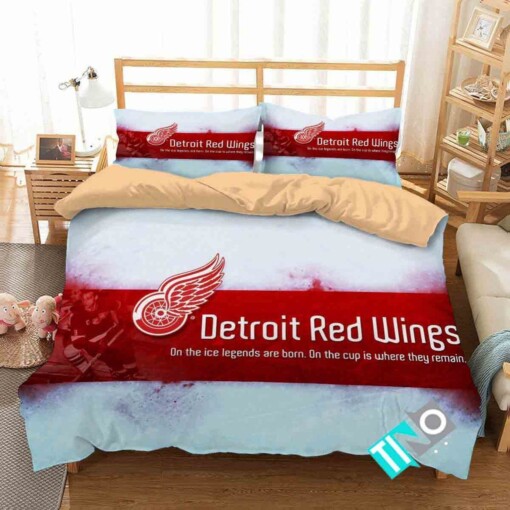 Nhl Detroit Red Wings 2 Logo 3d Duvet Cover Bedding